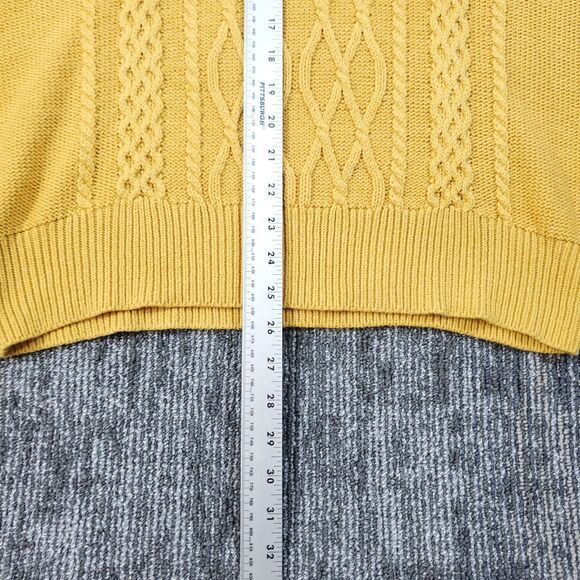 Preswick & Moore Sweater Womens Size XL Pullover Yellow Cable Knit V Neck NWT - Picture 5 of 9